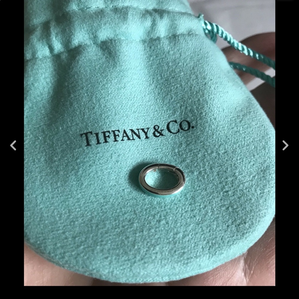 SOLD ….Tiffany & Co Enamel Clasping Link Blue Enamel Jump Ring Sterling Silver
